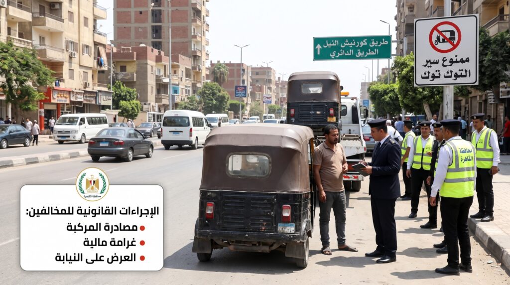 قرار عاجل بحظر سير «التوك توك» في عدة مناطق.. تعرف على الشوارع والعقوبات المقررة